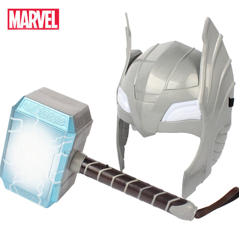 Marvel The Avengers Endgame Sound Light Thor Hammer Mask Cosplay Plastic Weapon Action Figure