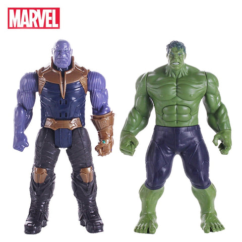 30cm Marvel Flashing Sound Avengers Infinity War Thanos Spiderman Hulk Iron Man Captain America Action Figure